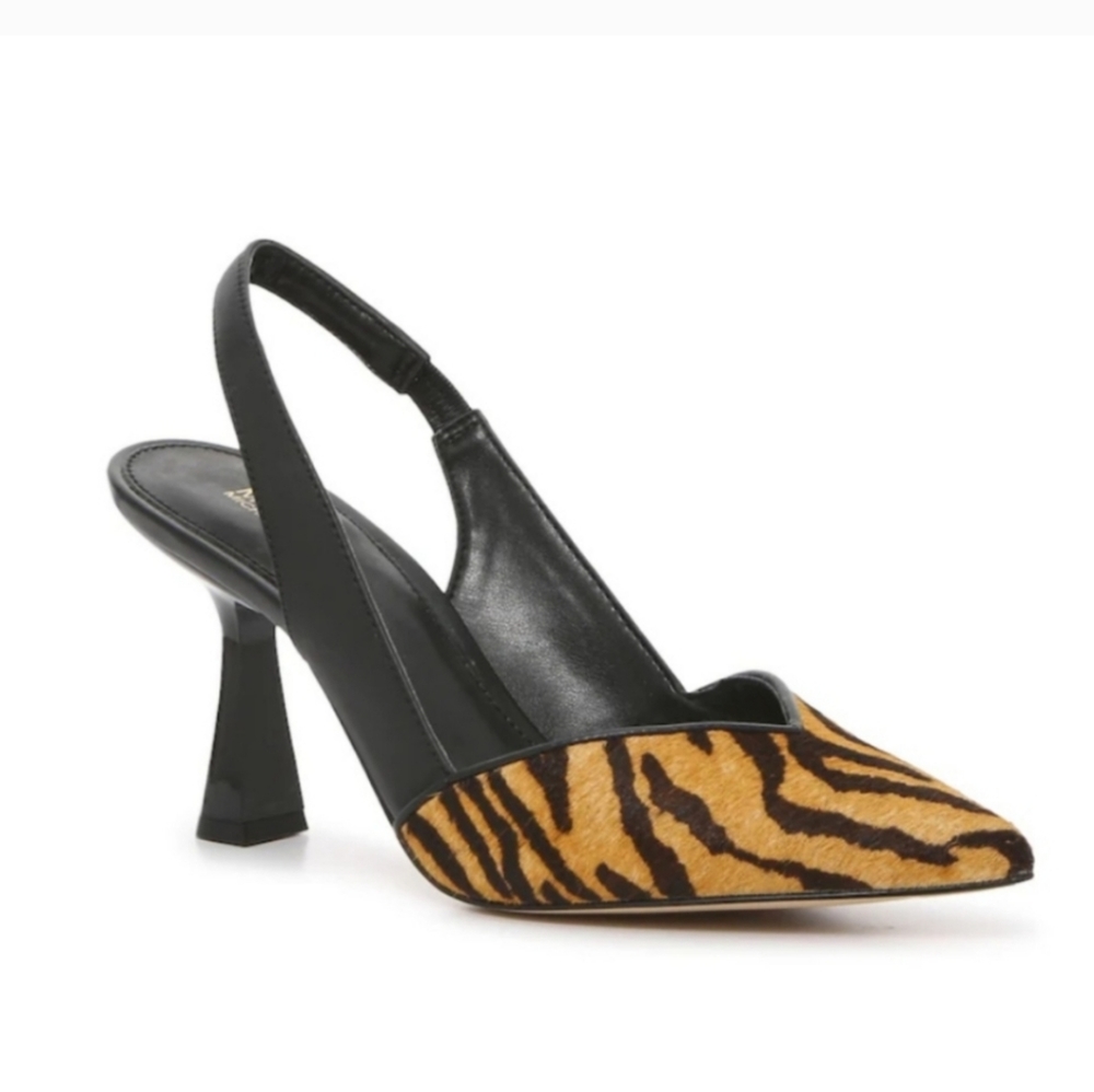 New MK Michael Kors Chelsea PumpHeels Animal Print Fur Shoes Size 7.5